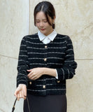 Erina Stripe Knit Jacket Cardigan