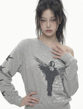 TAKE ME One-Shoulder Sweatshirt