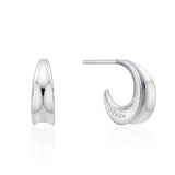 H-edition Silver (W) Hollow Hoop Earrings