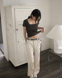 Moody cut pocket bootcut pants