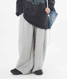 Super wide one-tuck banding sweat pants