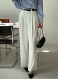 Ravet Pin Tuck Wide Slacks (Belt set)