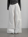 Teve Pintuck Wide Cotton Pants