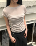 Bonir Side Shirring Short Sleeve T-shirt
