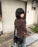 Pug Stripe Hood Terry Knit T-shirt