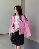 Seibo Round Check Tweed Short Jacket