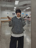 light washed denim hooded jacket