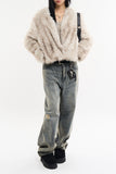 Mio non-closing open fur jacket