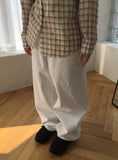 [unisex] Renshu Button Wide Cotton Pants