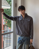 Horin Pocket Semi-Crop Knit Zip-Up
