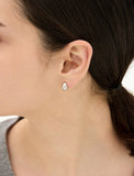 Champagne Full Moon Silver (W) Volume Earrings