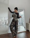 Teed Color Matching Military Cargo Training Pants