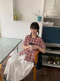 Minati nylon banding pocket shirring flare long skirt