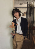 Louis cable V-neck cardigan
