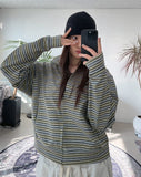 Needeu Crop Stripe Zip Up