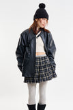Embossed biker leather jacket