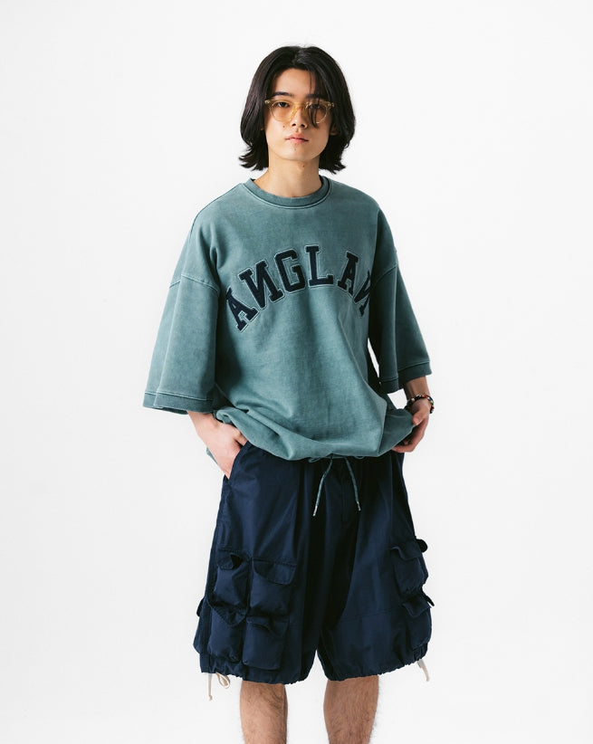 【ANGLAN】24SS★ [AG] Applique Pigment String Sweat Half Tee ANGLAN】24SS☆ [AG] Applique Pigment String Sweat Half Tee