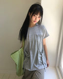 Hues Ribbon Pocket Short Sleeve T-shirt