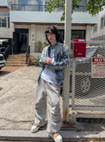 Wings Track Gradient Pinch Denim Jacket