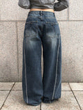 Ito Double Pocket Cutout Washing Wide Denim Pants