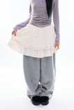 Tiered eyelet flare skirt