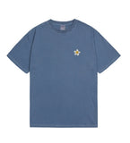 Flower Smile Logo Embroidery Pigment Short Sleeve T-shirt