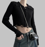 Riette Collar Cropped Knitwear