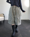 Roach Pigment Deep Dyeing Cargo Bermuda Shorts