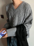 Cinnamon Cable V-neck knit