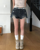 Cove Vintage Damaged Denim Shorts