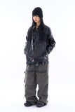 Clou tin dyeing banding cargo denim pants