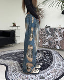 Penta Camo Layered Denim Pants