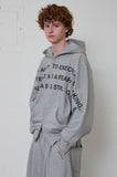lettering hoodie zip-up