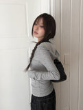 Naron Halter Sleeveless Button V Hood T-Shirt Set