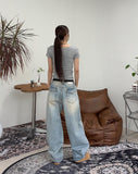 Cien flap pocket curved denim