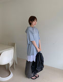 Pendling Pintuck Shirring Banding Midi Skirt