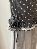 Kyaoli Dot Frill Short Sleeve Tee
