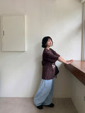 Manteo Seersucker Flower Banding Wide Pants