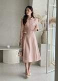 Mikel Collar Short Jacket Long Skirt Set