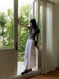 Picto Layered Shoulder Slit Short Sleeve T-Shirt