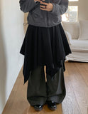 [BAONHAUS] Broa Unbalanced Layered Midi Skirt
