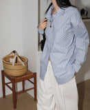 [MADE] Lean stripe oversized fit long-sleeved shirt