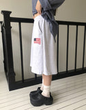 Tiken Stars and Stripes Print Banding Bermuda Pants