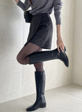 Tome Wool A-line Wrap Mini Skirt