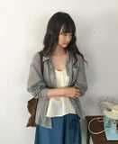 Selgni check pocket long sleeve shirt
