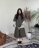 Runed Stripe Linen T-shirt