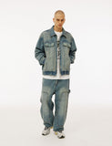Small Logo Vintage Washing Denim Jacket