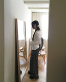 Doven Stripe Two-Way Sweat Wide Pile Pants