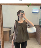 Luxury One Ribbon Strap Halter Neck A-Line Sleeveless Blouse