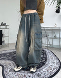 Eti Balloon Washing Cargo Denim Pants